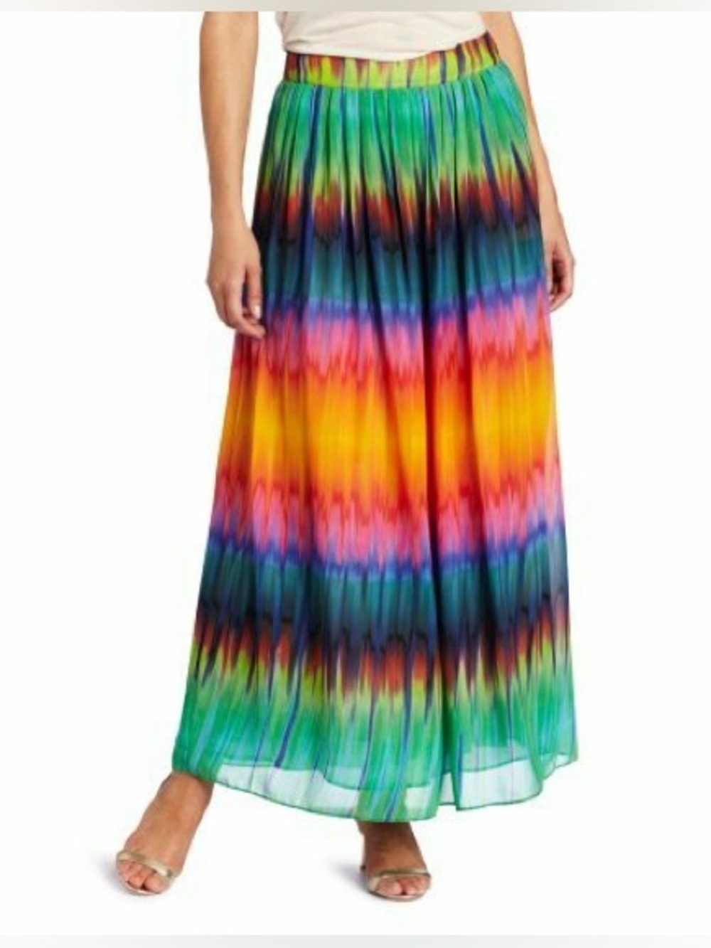 Vince Camuto Maxi Skirt Size 2 Long Multicolor Lined Side pockets